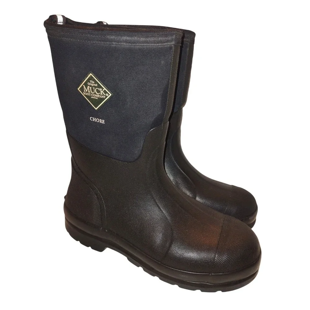 Muck Boot Company Chore Mid Work Boots Black Mens 7 Womens 8 Waterproof Rubber